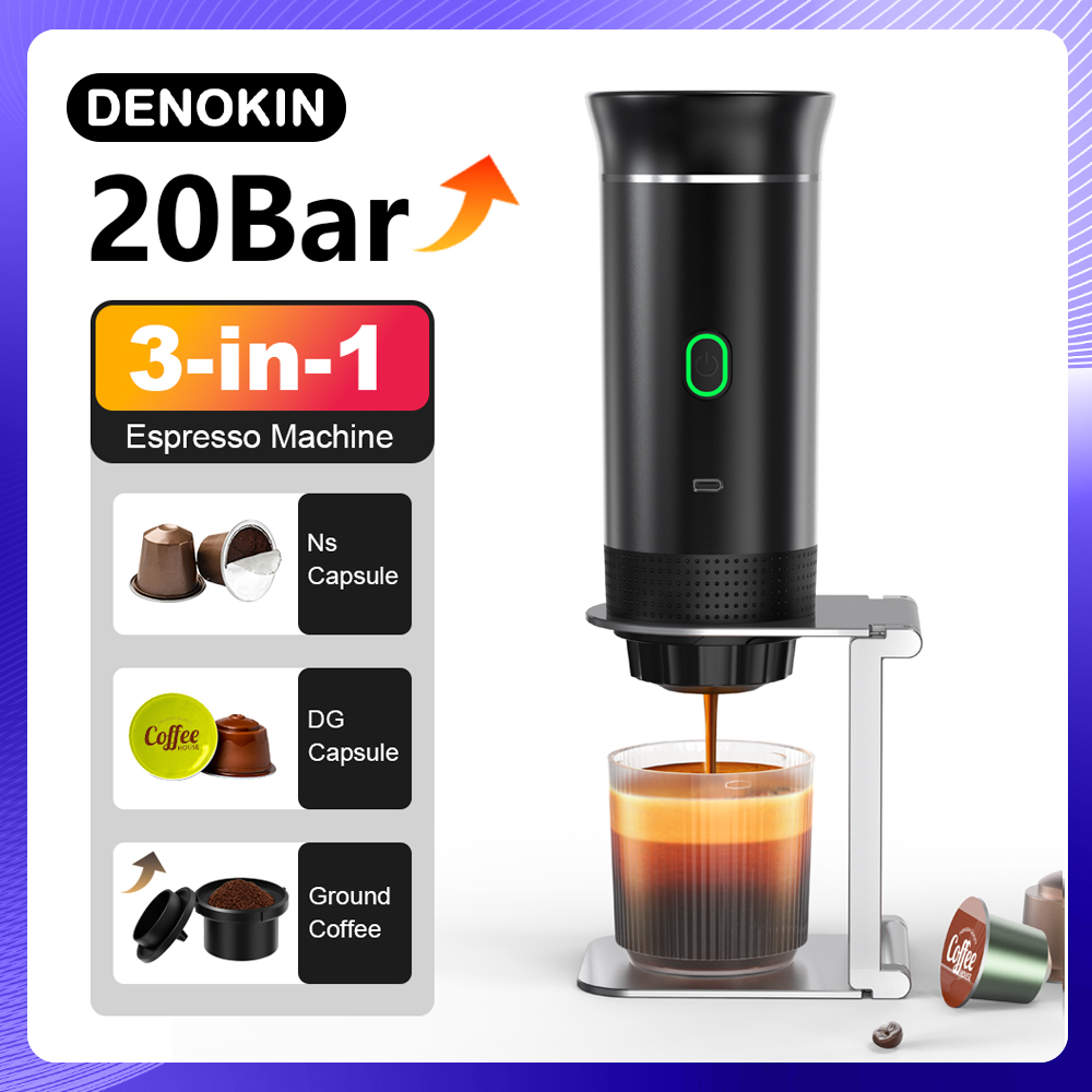 Coffee Equipment Wholesale - ไร้สายไฟฟ้าแบบพกพาเครื่องชงกาแฟเอสเปรสโซสําหรับรถยนต์และบ้าน Camping เครื่องชงกาแฟ 3-in-1 แคปซูลผงเครื่องชงกาแฟท่องเที่ยว