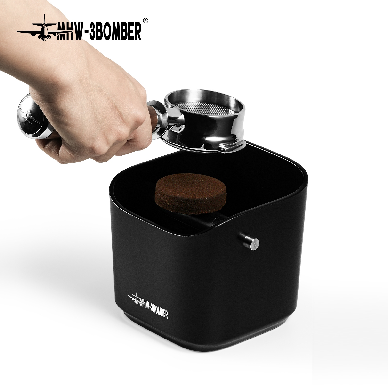 Coffee Knock Box - กล่องเคาะกากกาแฟ MHW-3BOMBER ขนาด 1.2 ลิตร พร้อมแท่งเคาะกากกาแฟแบบถอดได้