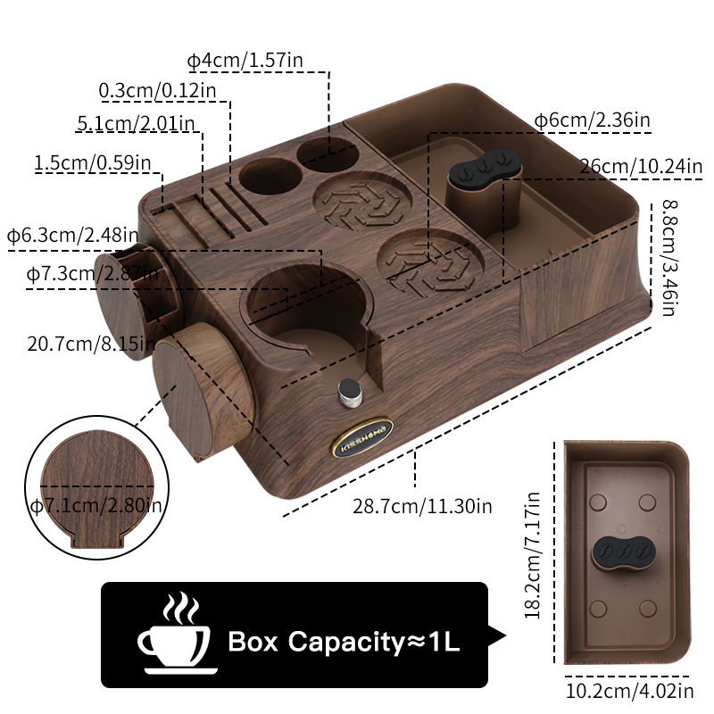 KISSHOME Espresso Tamper Stati - Coffee Knock Box บทวิจารณ์และราคา